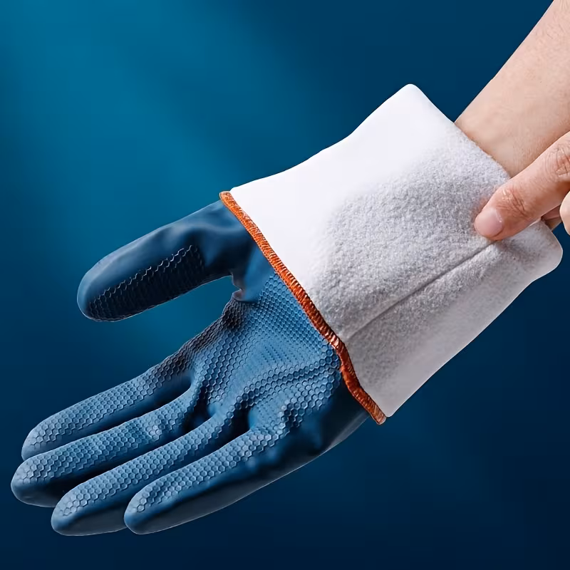 4pairs rubber gloves kitchen dishwashing gloves thick lined washing clothes gloves winter household cleaning gloves do housework hand protection cover cleaning tools Product details 5