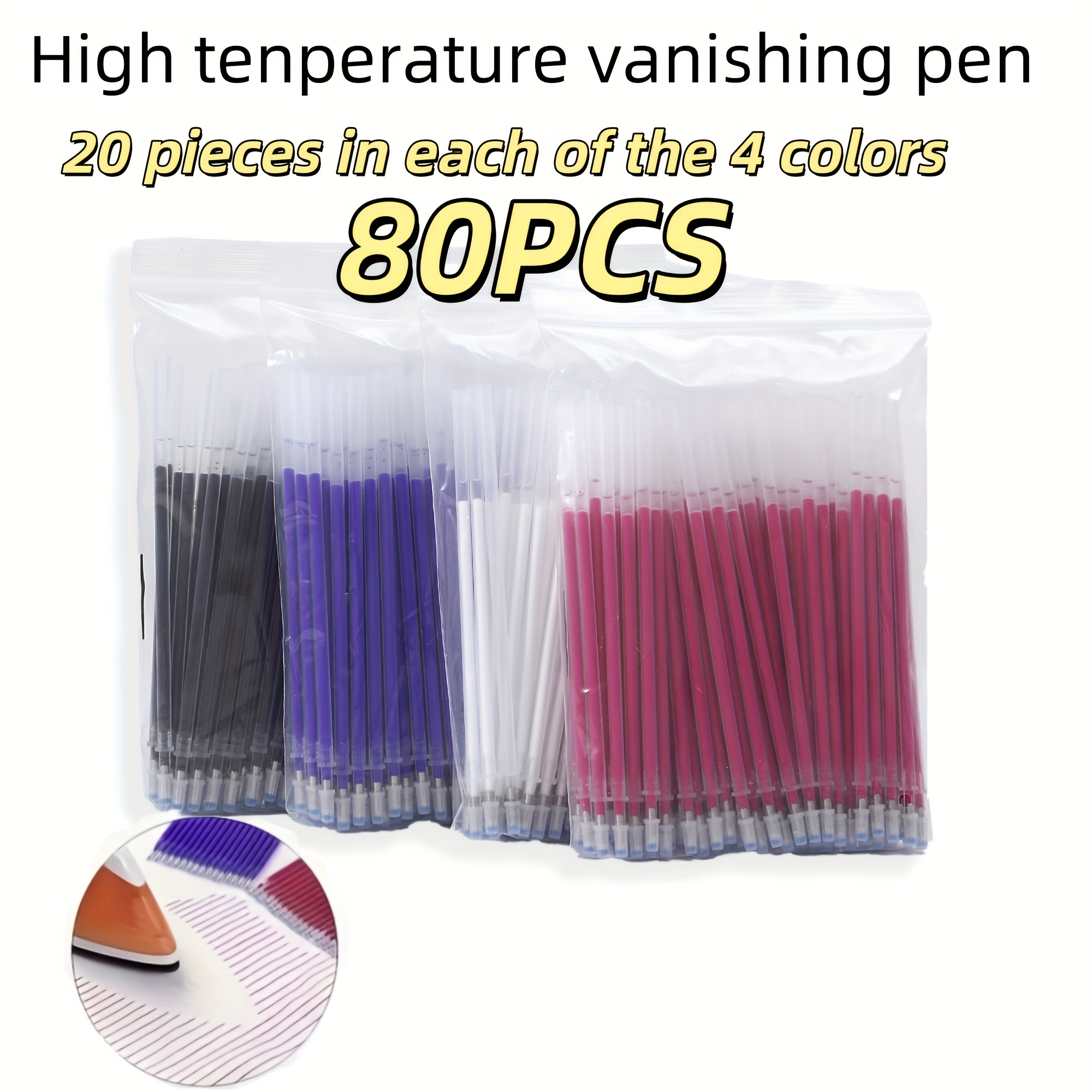 Image of 80 High-temperature Pens, White Fine Leather Line, Clothing And Shoe Fading Pens, Sewing Craft Supplies, Artwork Tools, Sewing Marking Tools