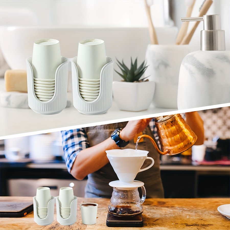 paper cup holder disposable cup holder desktop cup holder multifunctional cup organizer storage rack multifunctional double bucket cup holder storage rack bathroom   room cup organizer storage rack toothbrush toothpaste storage rack details 11