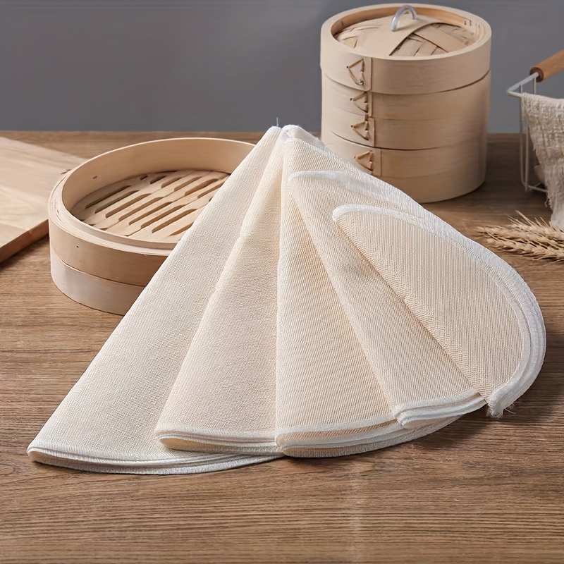 

10-pack Gauze Steamer Mesh Liners, 12-inch Reusable Round Dumpling & Bread Steaming Pads, Kitchen Accessories