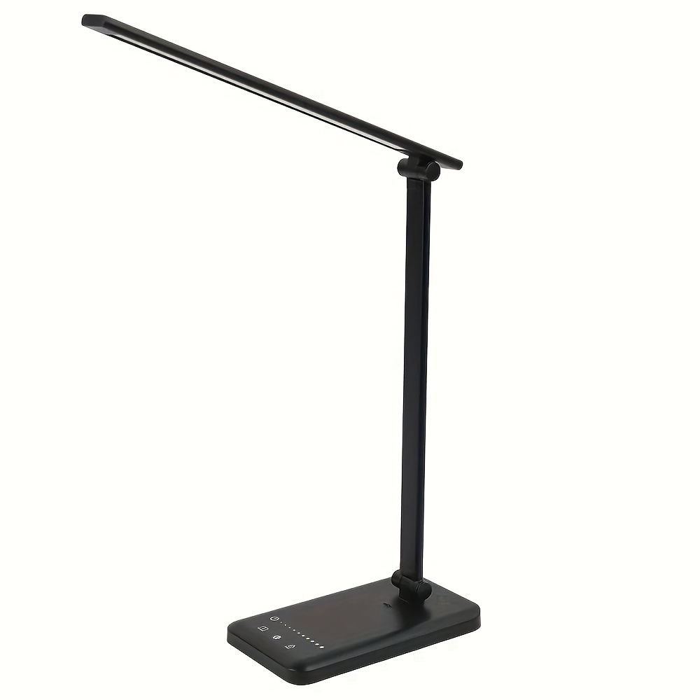 E-shop LED Plug-In Schreibtischlampe Touch-Schalter Faltbar und Drehbar 5 Arten von Lichtfarben für Lernen Büro Schlafzimmer Schwarz/Weiss