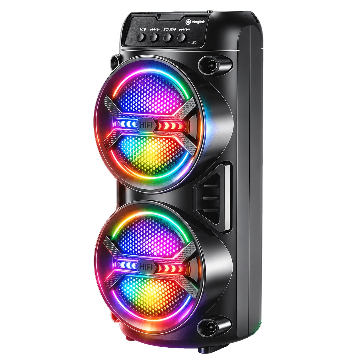 Image of 8800w Portable Wireless Bluetooth Speaker, Strong Stereo , Led Ambient Light, Fm, Tws, Mic, Tf And Usb Audio, Ideal For Outdoor Parties And Picnics, Gift Or