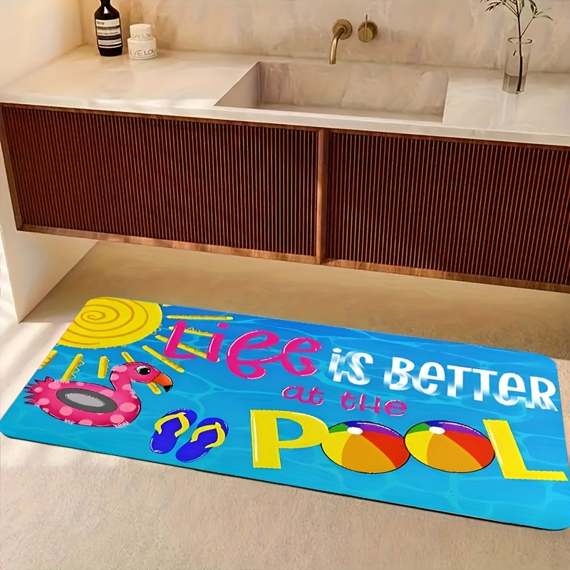 TEMU 1pc , Welcome Door Mat - Durable, Non-slip, Quick-drying, Suitable For Indoor/outdoor Use, Suitable For Bathroom, Kitchen, Study, Computer Room,