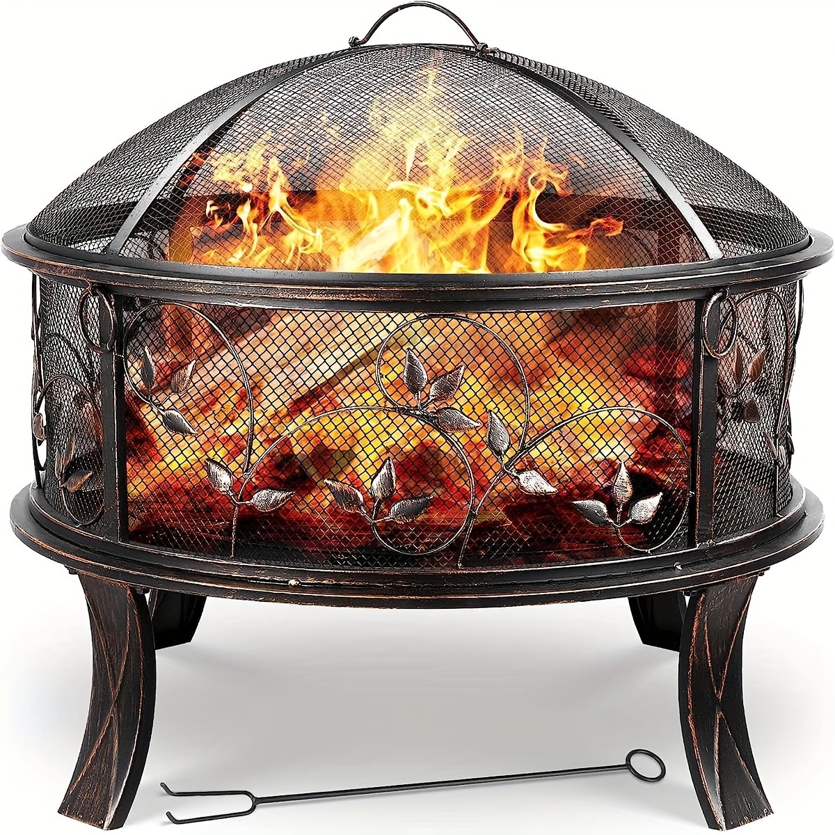 

de feu -étincelles, boules de feu, de feu Ø71x65cm, incluant pelle à feu et grille à , panier de feu à , feu