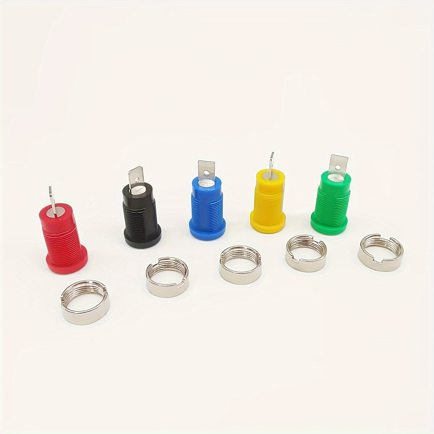 5pcs 4mm Banana Speaker Jack Female Panel Mount Socket Test Connector Binding Post Adapter