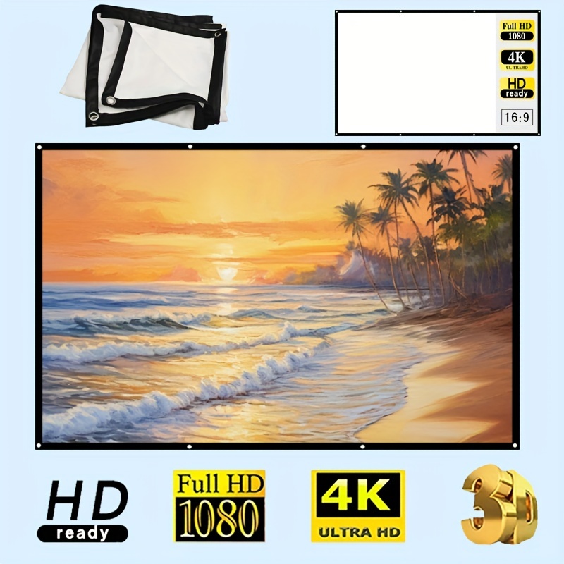 

Hd Outdoor Portable Mobile Projection Screen 60 Inch, 72 Inch, 84 Inch, Inch, 120 Inch, 150 Inch 16:9 Suitable For Home, Outdoor, Indoor, Camping, Room Movie Screens