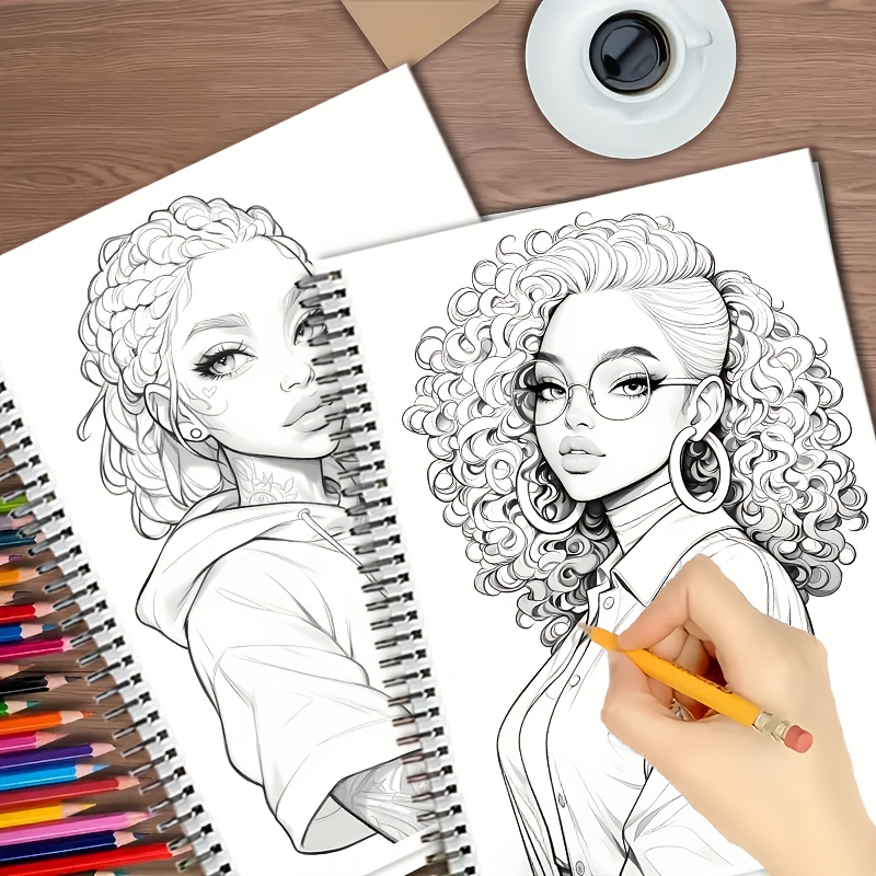 Fashion Power Coloring Book Featuring Unique Black Female Fantasy Characters