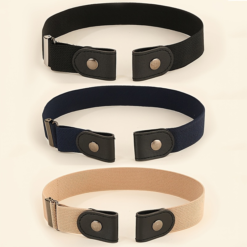 E-shop 3er-Pack Elastischer Stretch Lazy Gürtel, Nahtloser Unsichtbarer Gummibund Allzweck Kein Loch Damen Pendeln Dekorativer Gürtel