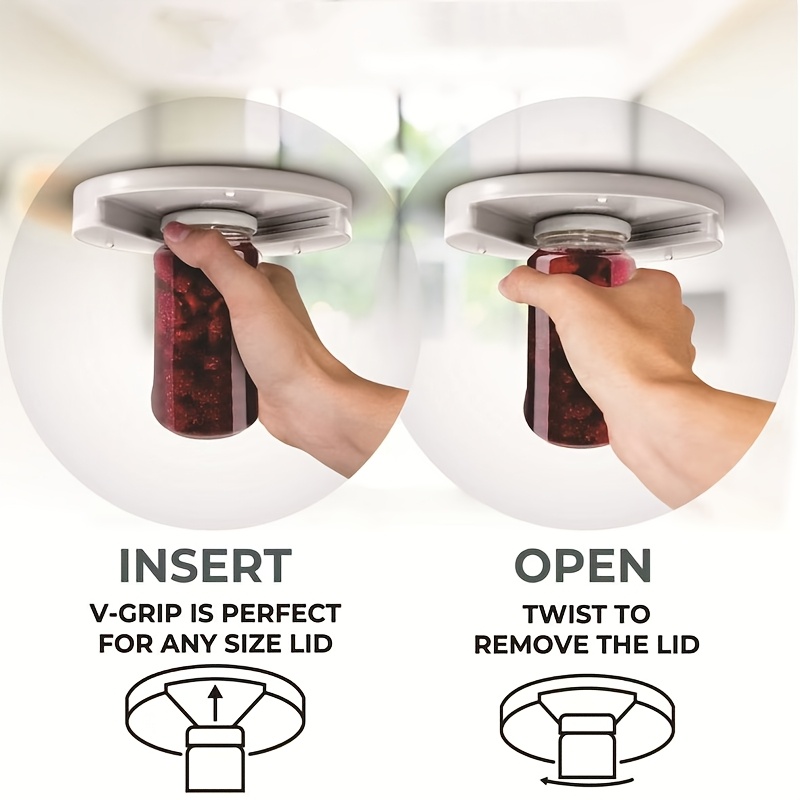 1pc EasyTwist Under Cabinet Jar Opener, Fit for Any Size Jars and Bottles, Durable Plastic Material, Ideal for Elderly and Women, Home Party Use