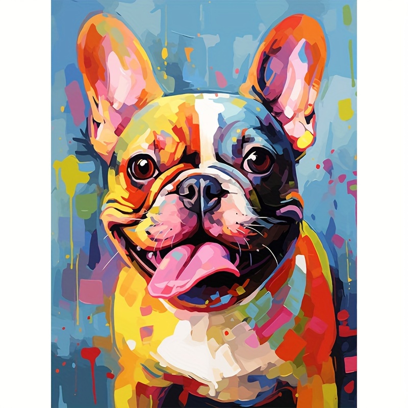 

Drofe French Bulldog Diamond Art Kit - Round Acrylic Gems, Beginners, 16x20 Inches, For Return School