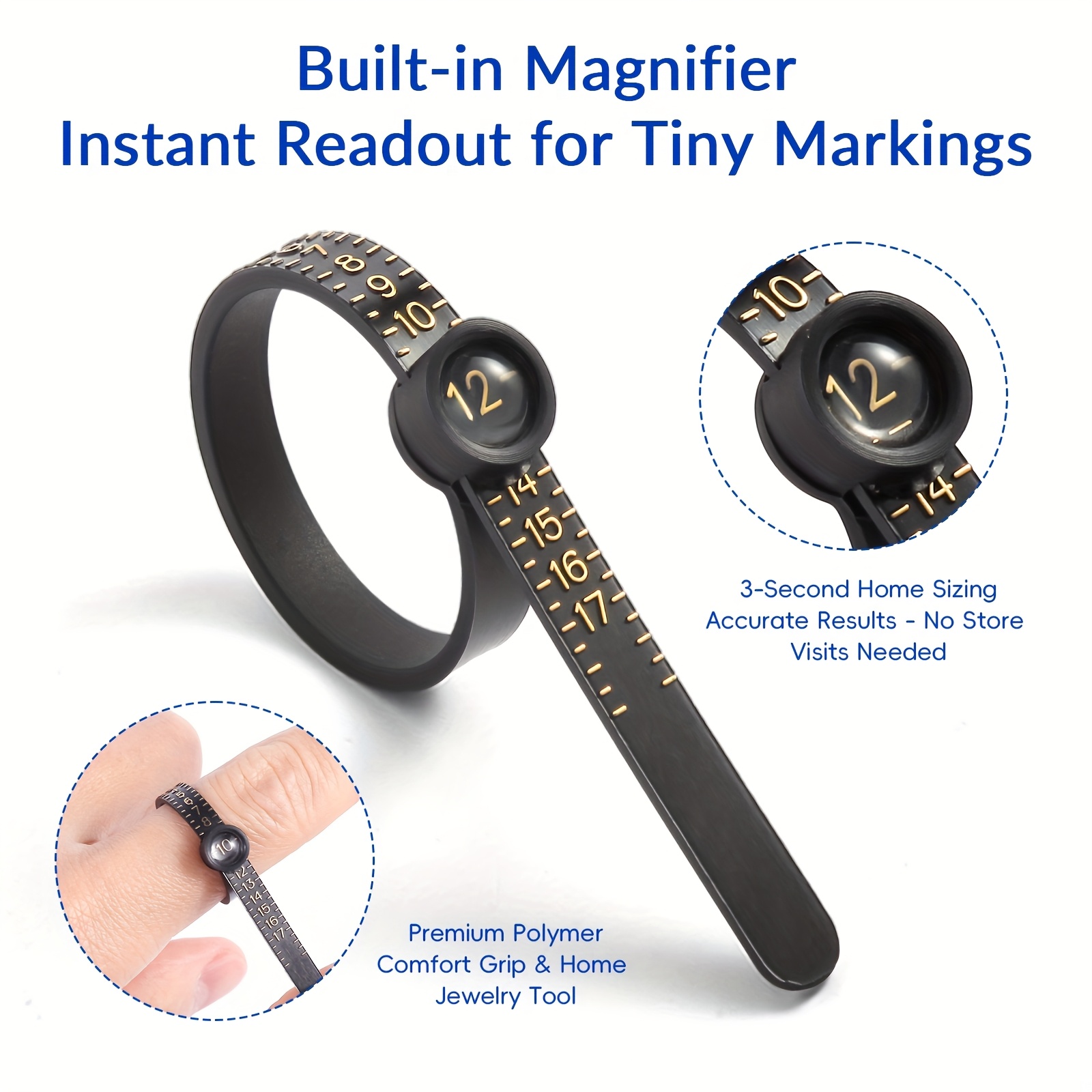 3pcs Professional US Standard Ring Sizer Set
