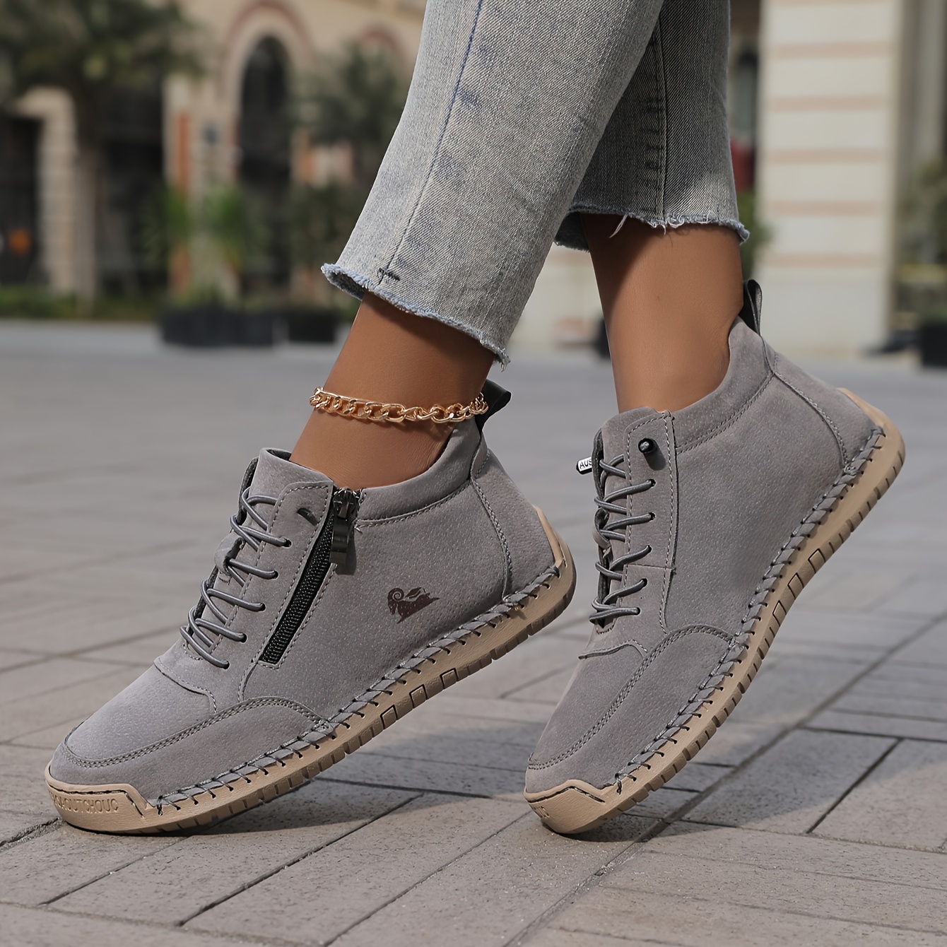 Image of Popular Women's Handmade British Style Casual Shoes, Yoga Cross-training Shoes With Rubber Anti-slip Outsole, Fashionable And Versatile, Women Shoes, Sneakers