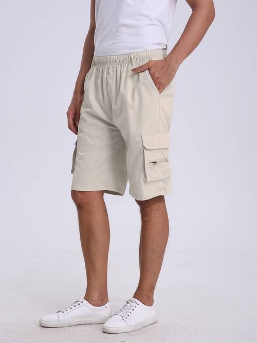 1pc mens lightweight soft fabric loose fit cargo shorts with multiple pockets olive green outdoor casual shorts for hiking camping golf daily wear hiking shorts