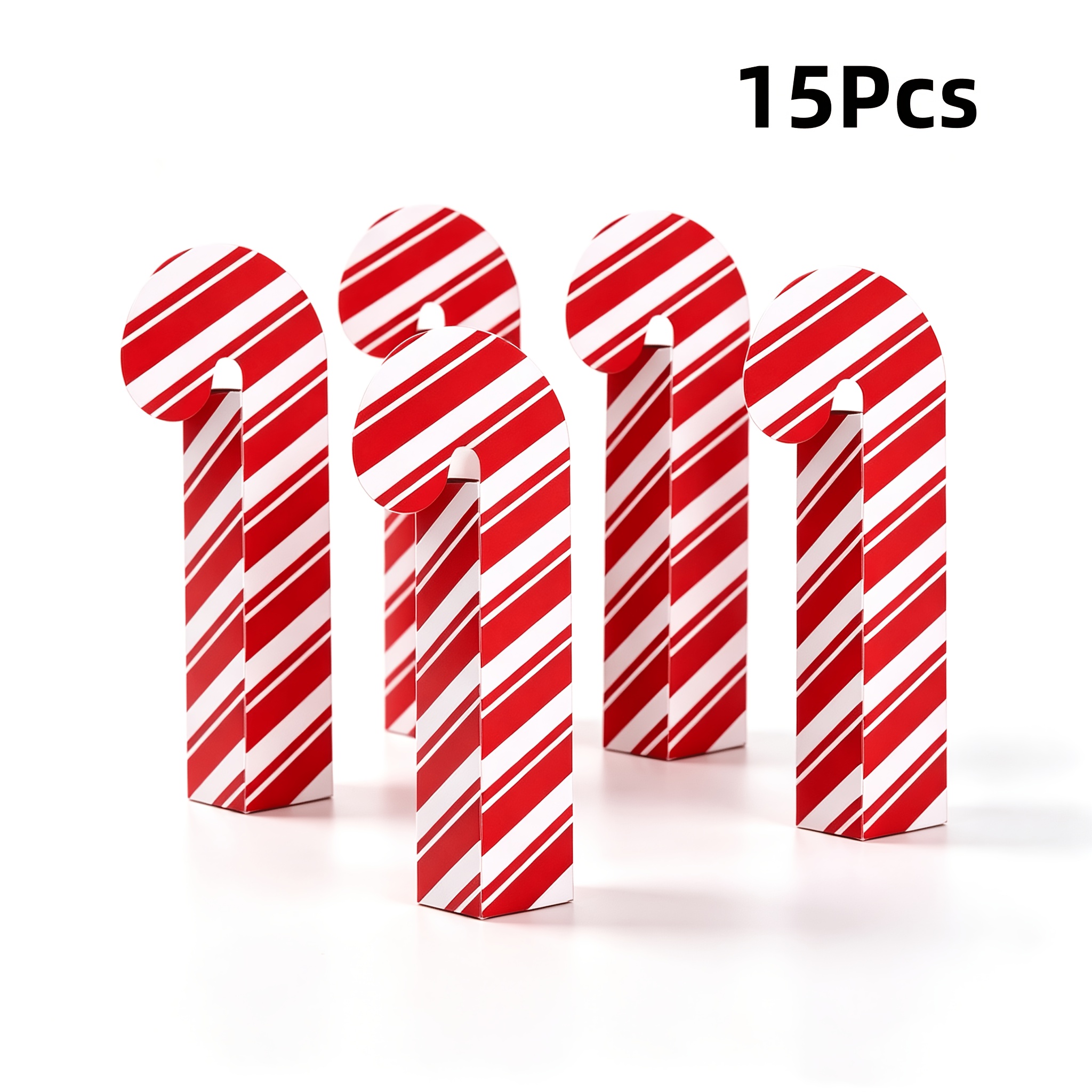 TEMU Christmas Candy Cane Gift Boxes, Red White Striped Paper Treat Boxes, Hanging Xmas Tree Ornament Container For Candy Gifts, Holiday Party Favor