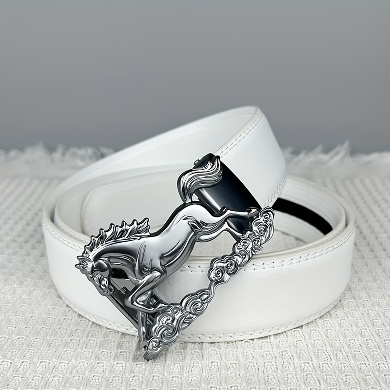TEMU Ceinture 1 pièce avec boucle automatique en et de cheval au , ceinture unisexe et tendance, ceinture décorative pour festivals, danses et fêtes,