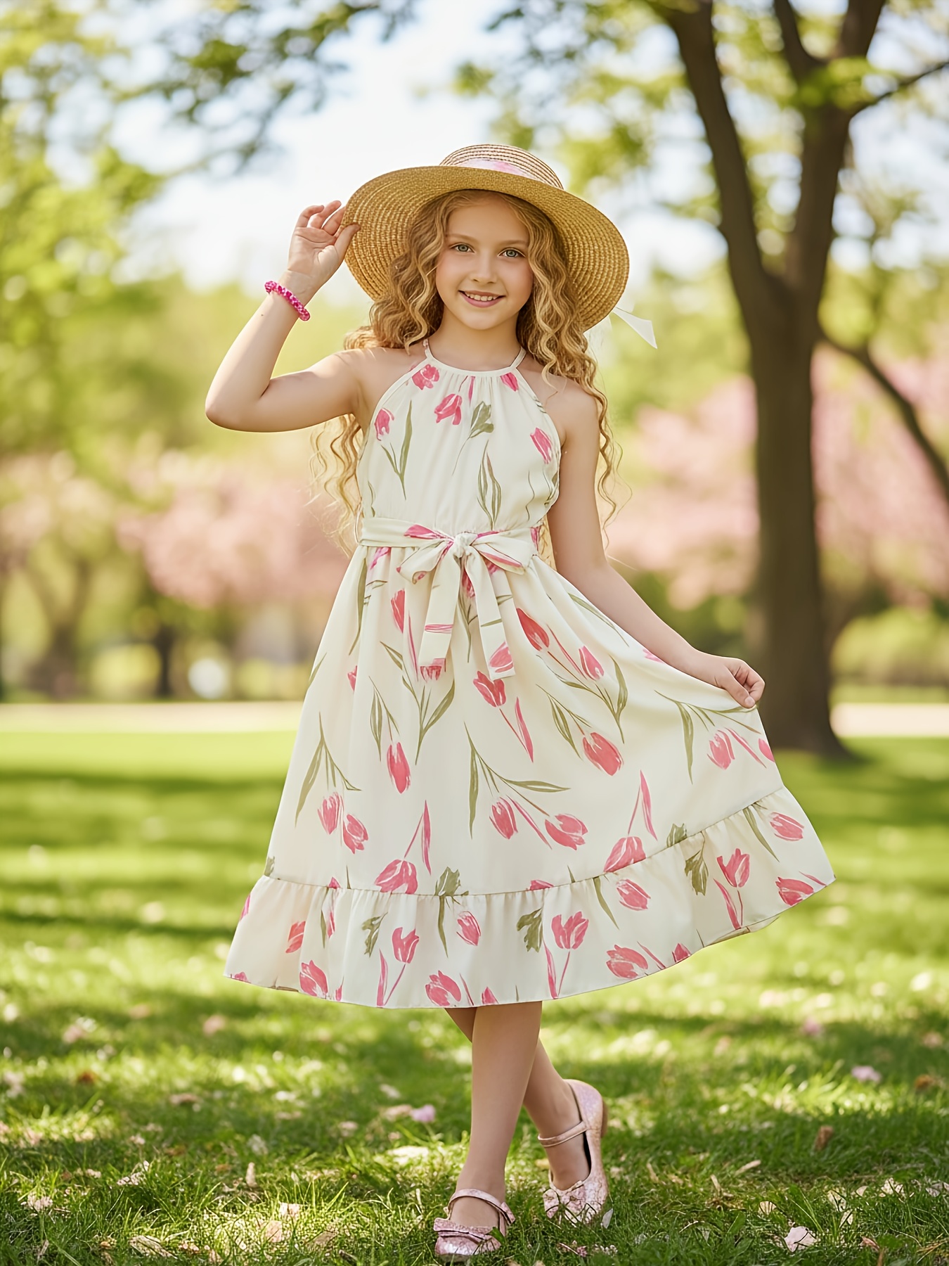 girls linen dress -