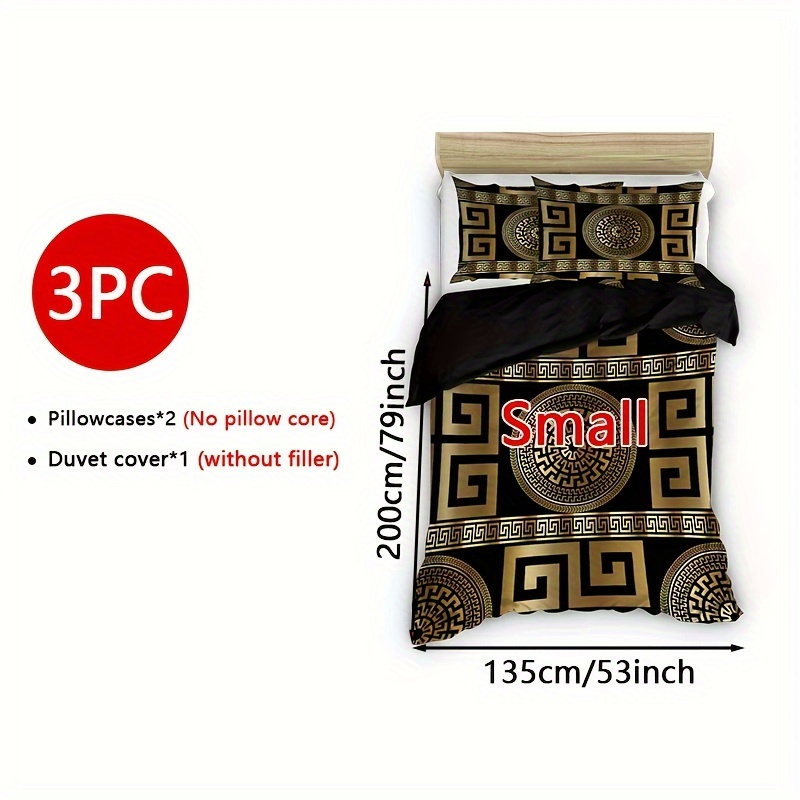 Image of 3pcs European Style Duvet Cover Set 1pc Duvet Cover And 2pcs Pillowcases, Duvet Cover And Pillowcases Without Pillow Inserts Hd Printing Fiber 100% Fabric Comfortable And -friendly Bedding For