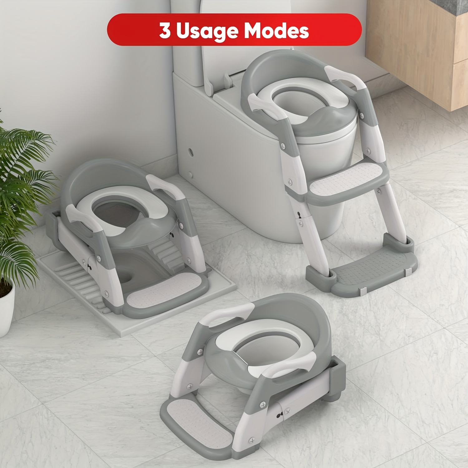 3-In-1 Potty Training Seat with Step Stool - a Foldable Toilet Trainer That Adjusts in Height, Features a Soft Cushion, And Ensures Safety And Comfort, Perfect for Kids And Toddlers, an Essential Item