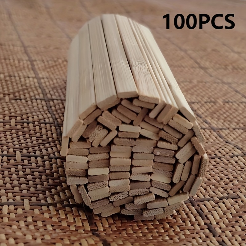 100pcs Set, 2mm Thickness, 7mm Width, 15cm Length Carbonized Bamboo Strips, Craft Sticks, For Diy Crafts, Scene Model Making, Architectural Model Making