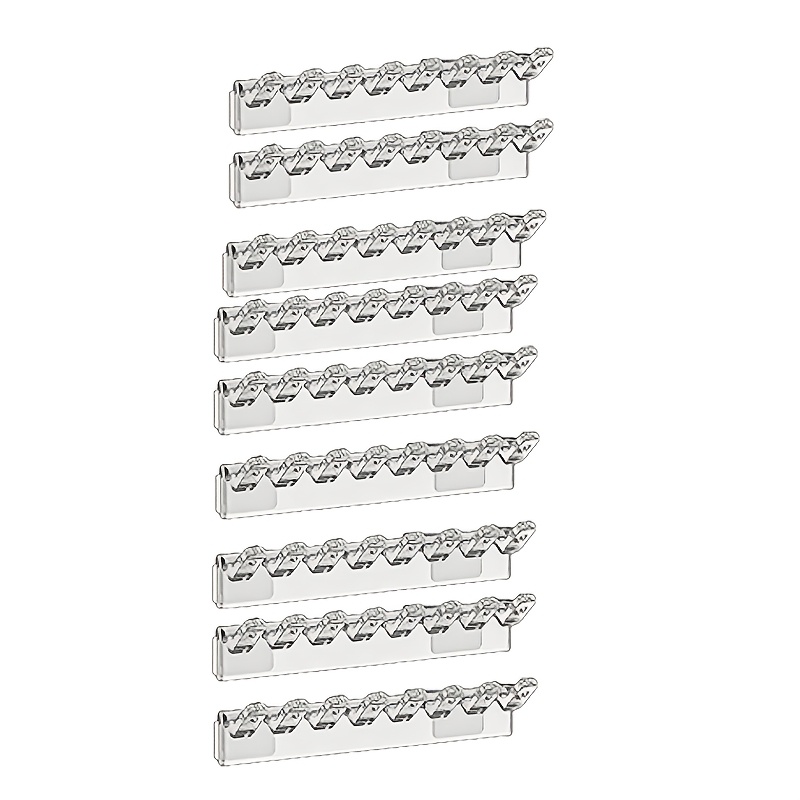TEMU 8-hook/72-hook/120-hook Wall-mounted Transparent Acrylic Jewelry Storage Hooks — Durable Polished Plastic Multi-functional Hook Design, Suitable