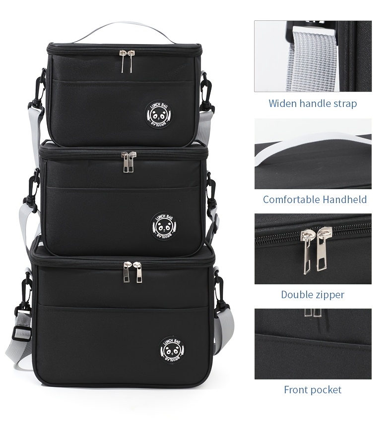 Heated Lunch Box Handbag Insulated Bag Aluminum Foil Thickened Bento Bag Large Capacity Lunch Bag for Office Workers Fashionable Non-food contact,back to school