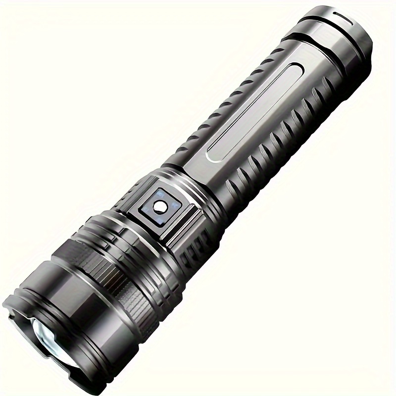 TEMU A Flashlight, With Adjustable Focus And Floodlight , 5 Lighting , Usb Rechargeable And Reverse Charging, Aluminum Alloy Outdoor Flashlight, Suitable For Camping, Home Night Light, Hiking, Fishing