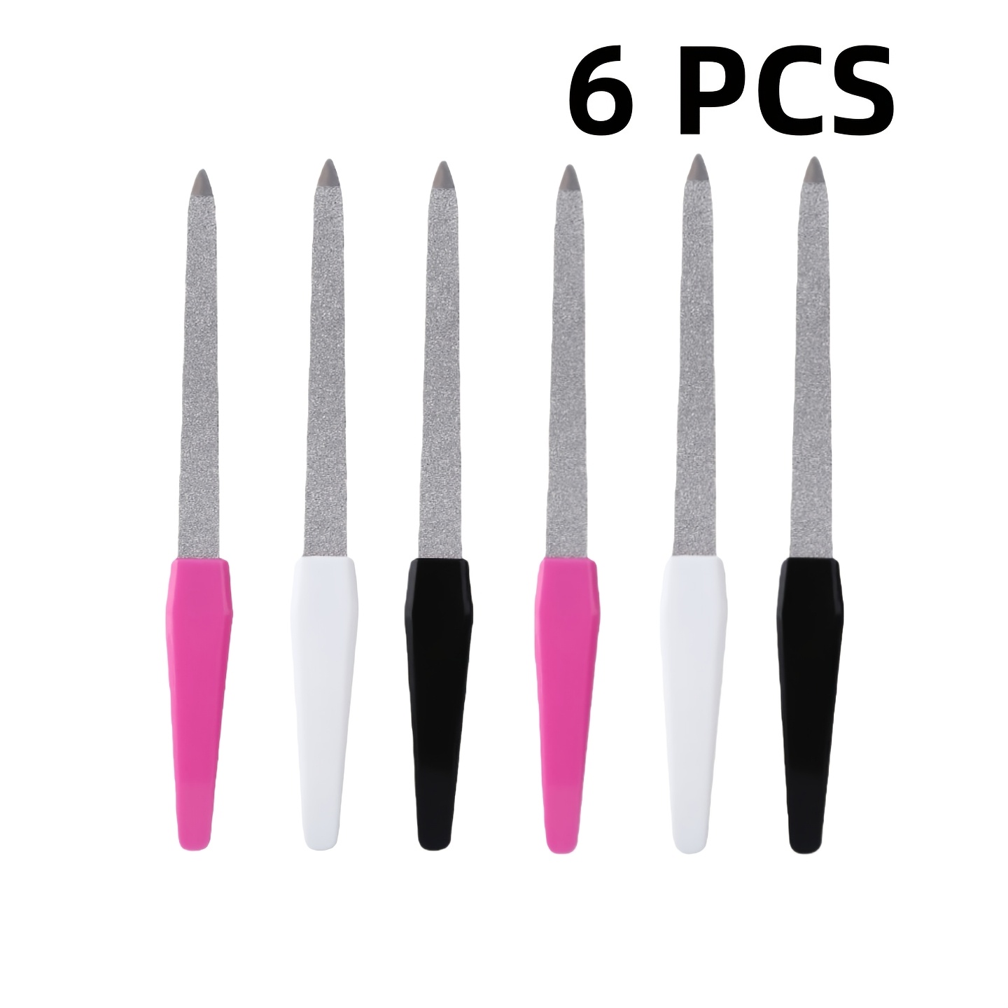 Set Of 6 Professional Double-sided Nail Files For Smooth And Shiny Nails - Perfect For Home And Salon Use