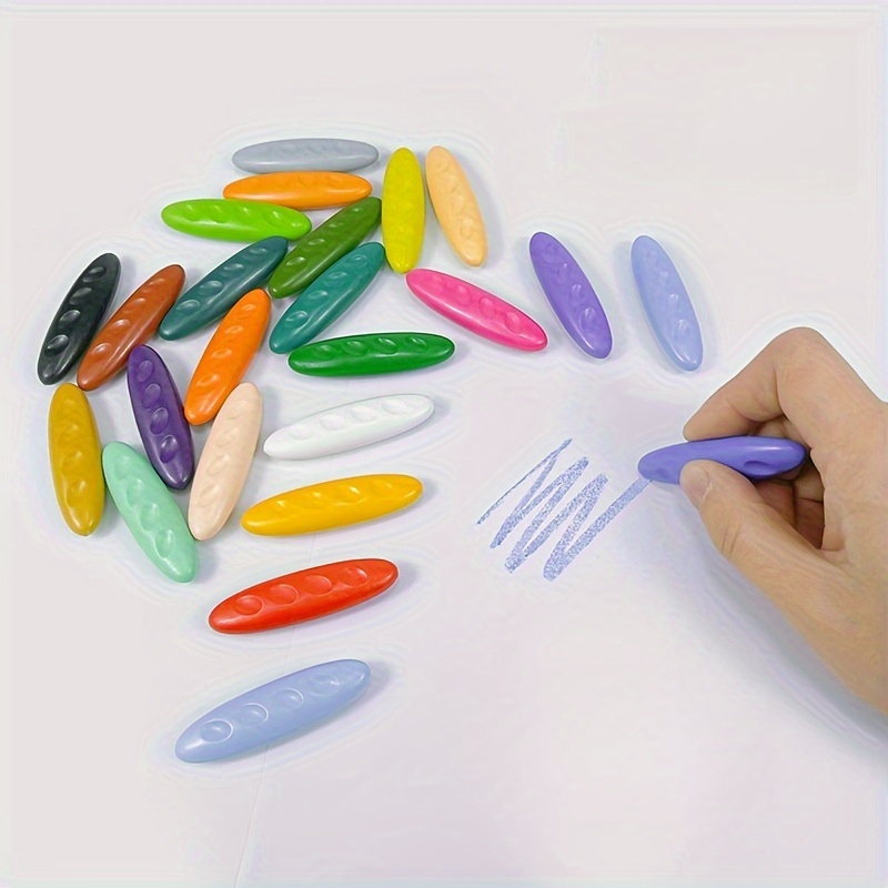 

Washable Peanut Crayons Set, 12/24/36pcs, Medium Point, Oval Body, Drawing Pens, , Ideal For Drawing, School & Home Use, Suitable For 14+