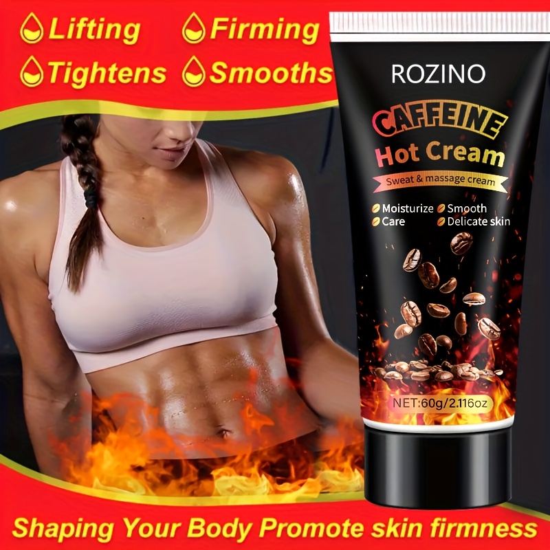 60g Caffeine Hot Sweat Cream with Natural Ingredients, Provides Gentle Warmth for Enhanced Sculpting and Increased Calorie Burn, Relieves Muscle Fatigue for Longer, More Efficient Workouts – Suitable for All Genders