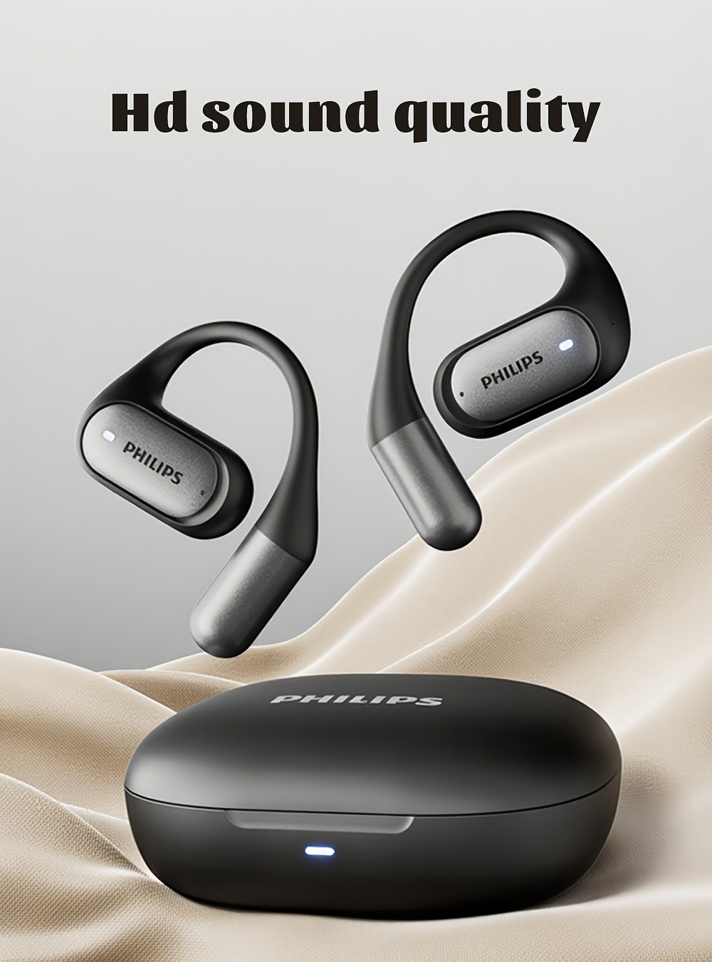 Philips TAA3719 Draadloze Over-Ear Koptelefoon | Met ENC Ruisonderdrukking | Voorzien van een 400mAh Batterij | Biedt 20 Uur Speeltijd | Draadloze 6.0 Technologie | Inclusief Ingebouwde Microfoon | Ideaal voor Telefoongesprekken, Sport