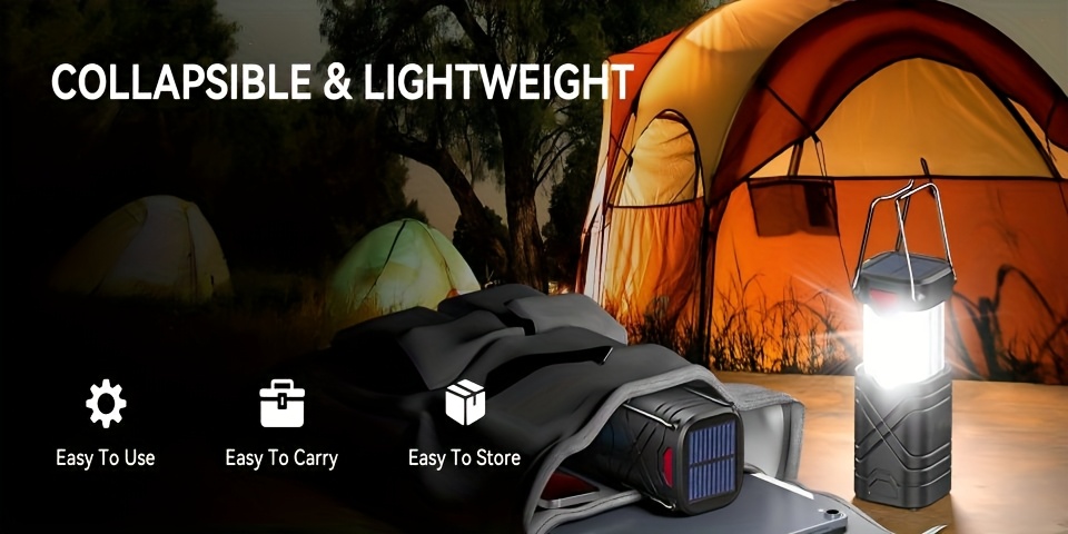 4/8 Pack Camping Lantern, Rechargeable LED Lanterns, Solar Lantern Battery Powered Hurricane Lantern Flashlights With 3 Powered Ways & USB Cable For Emergency, Power Outage, Hurricane Supplies