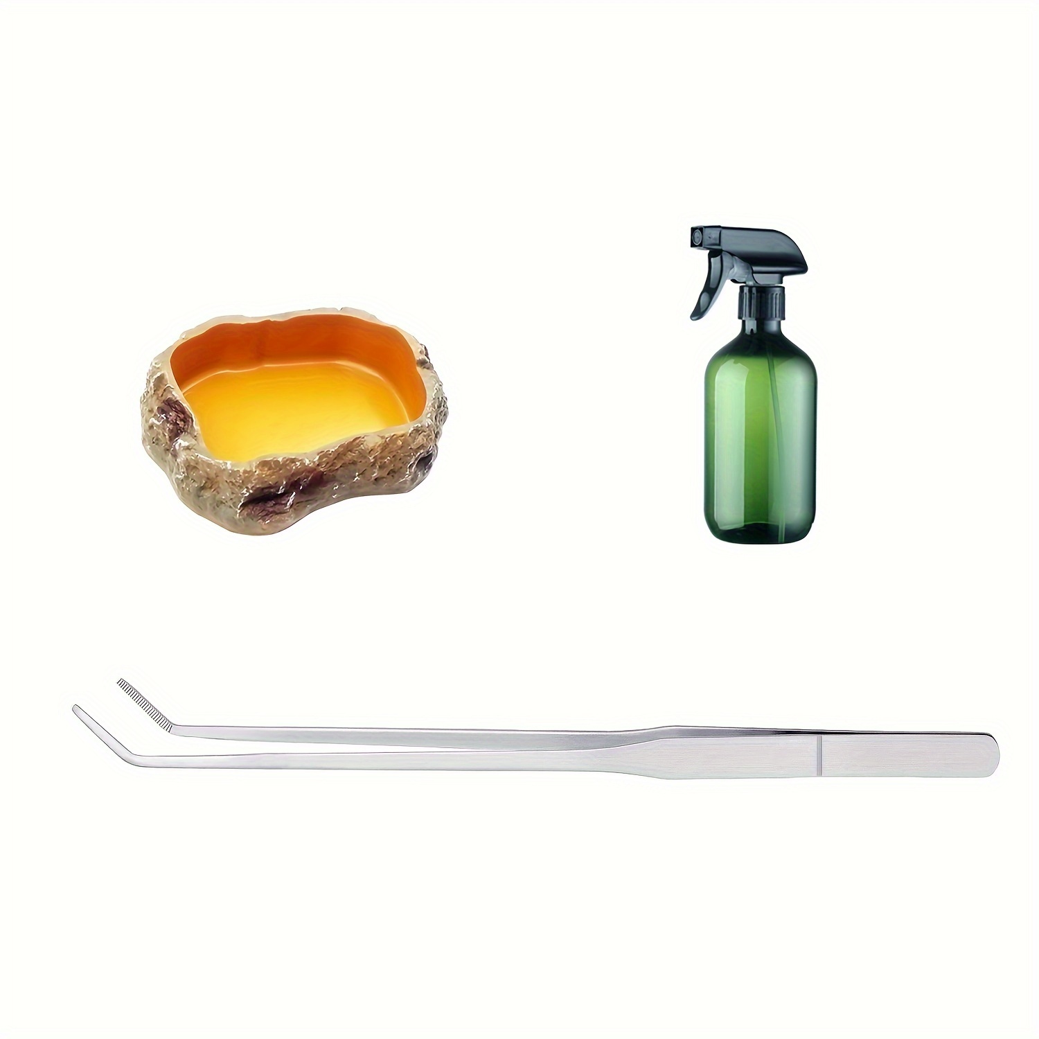 Reptile Tank Kit Heat Lamp Spray Bottle Shovel Tweezers Food