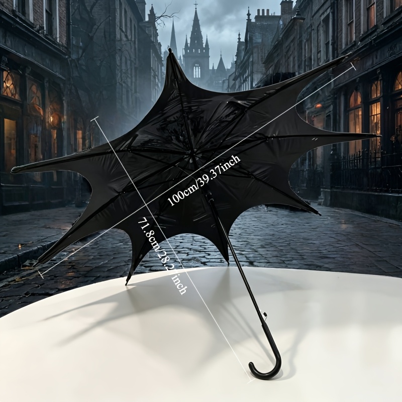 TEMU Parapluie Chauve-souris de Style Gothique, Parapluie Accessoire d'Halloween de Style Gothique, Accessoire Photo d'Halloween, Décoration