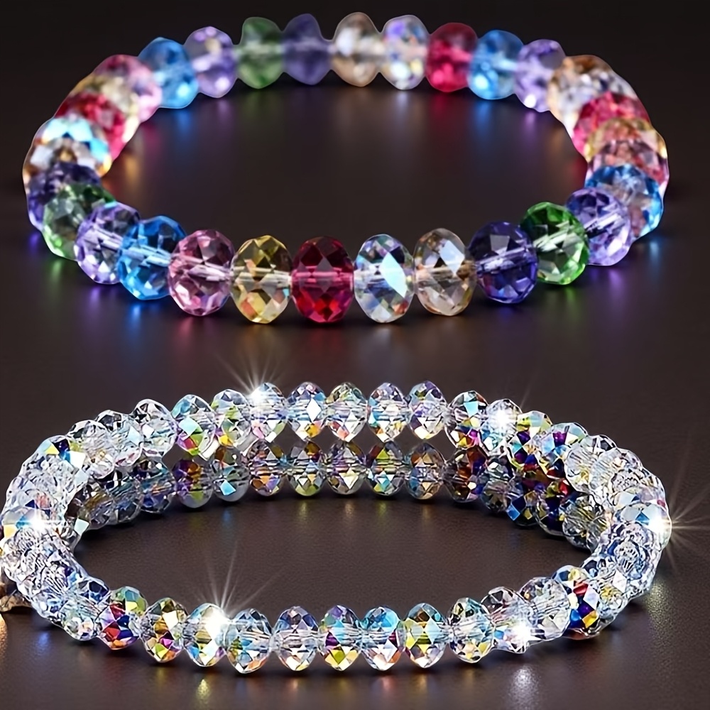 TEMU 2 pulseras de cristal , lujosos adornos de moda para , regalo para y familiares. Adecuado para todas las fiestas