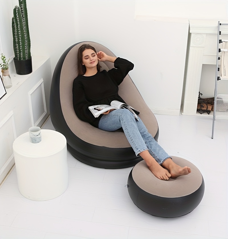 Inflatable Sofa Chair Thickened Lazy Sofa Bedroom Home Leisure Single Portable Outdoor Sofa Bed