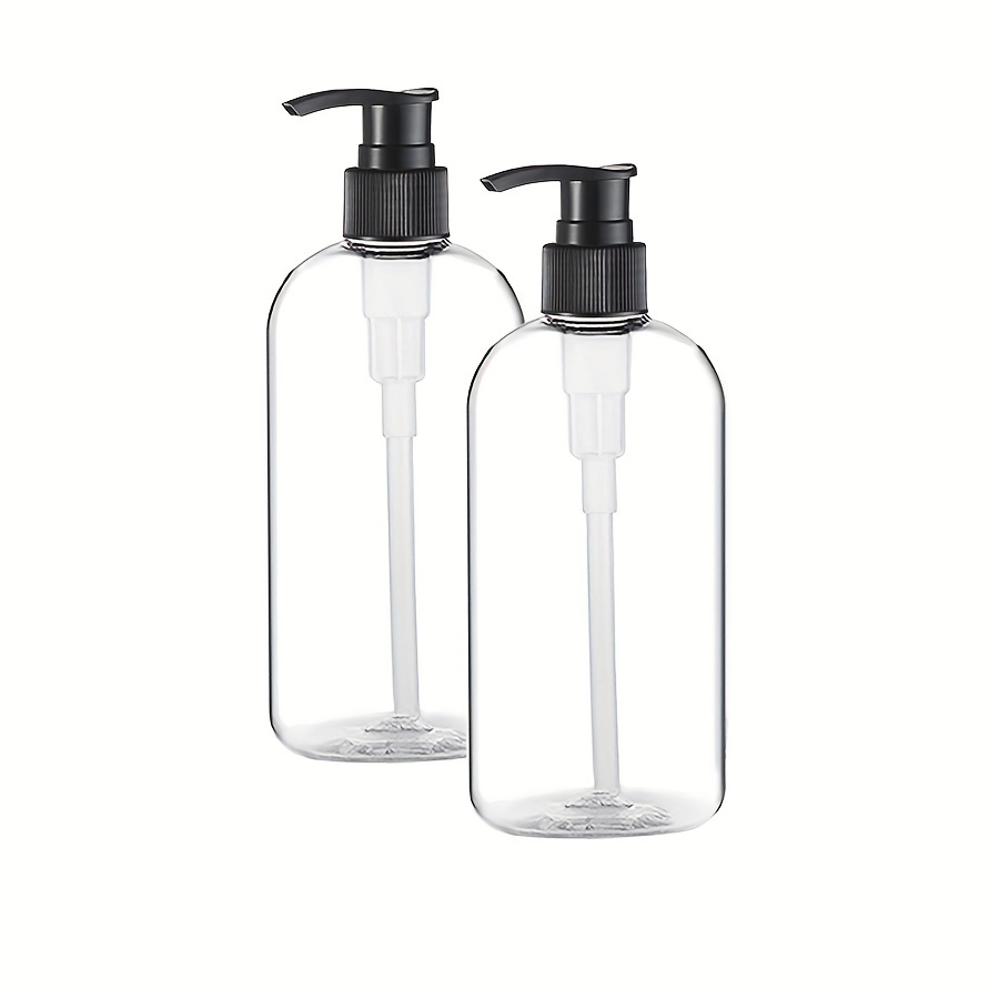 TEMU Empty Plastic Pump Bottle Dispenser Portable Transparent Bpa-free Round Shampoo Lotion Hand Pump Bottle Refillable Container For Massage Oil, Liquid Soap