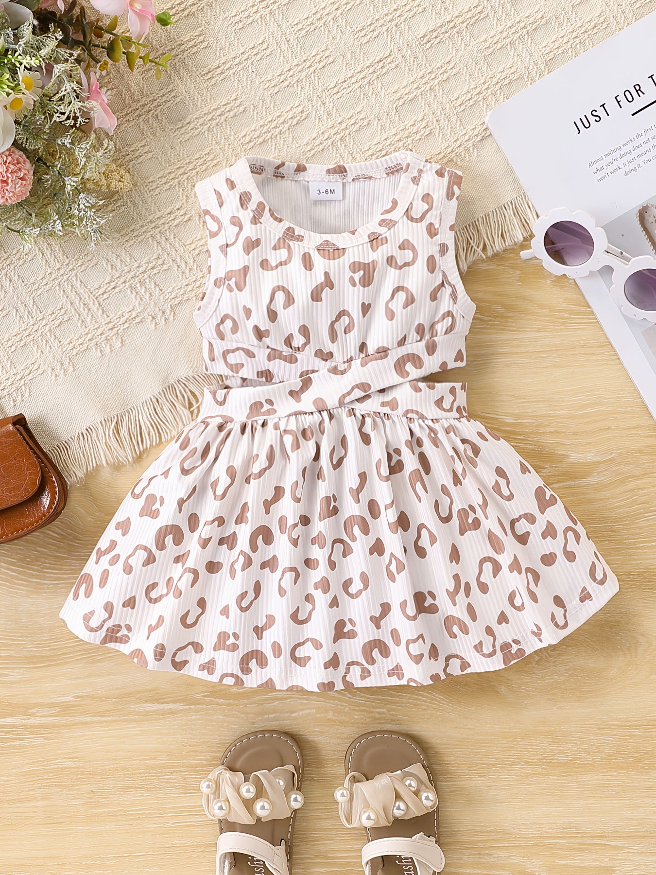baby girl leopard print sleeveless dress trendy summer - Temu Oman