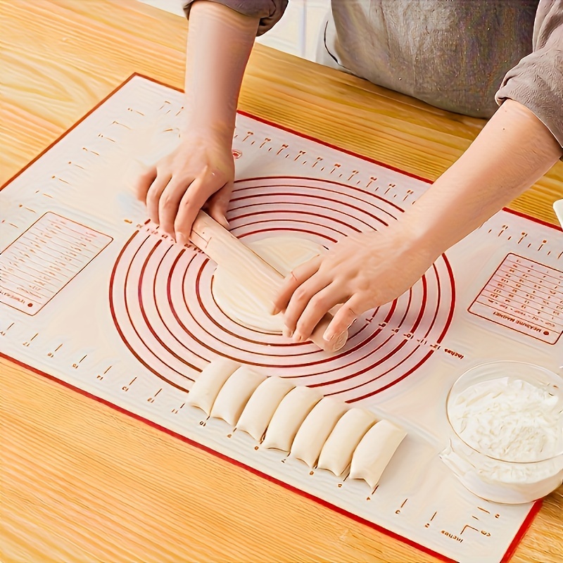 

1pc Large Silicone Pastry Mat, Baking Mat For Pizza, Cakes, Dough, Kitchen Cooking, Grilling, Food-safe Bakeware, Christmas Table Mat, Home Kitchen Essential