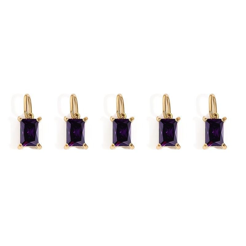 5pcs Women's Easy Stainless Steel Rectangular Zirconia Pendant Set