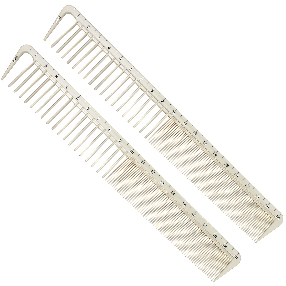 TEMU 2 pezzi/Set di pettini professionali per capelli, con misurazione su entrambi i lati, strumenti di styling portatili, antistatici e resistenti,