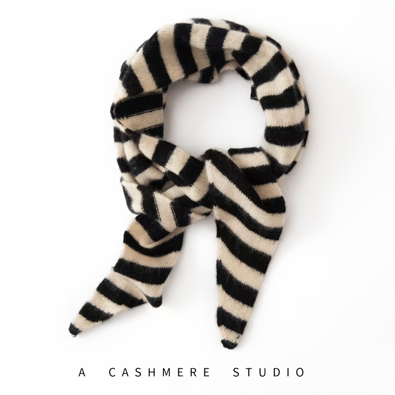 TEMU Easy Elegant Striped Scarf Women's Outing Date Decor Versatile Fashion Trendy