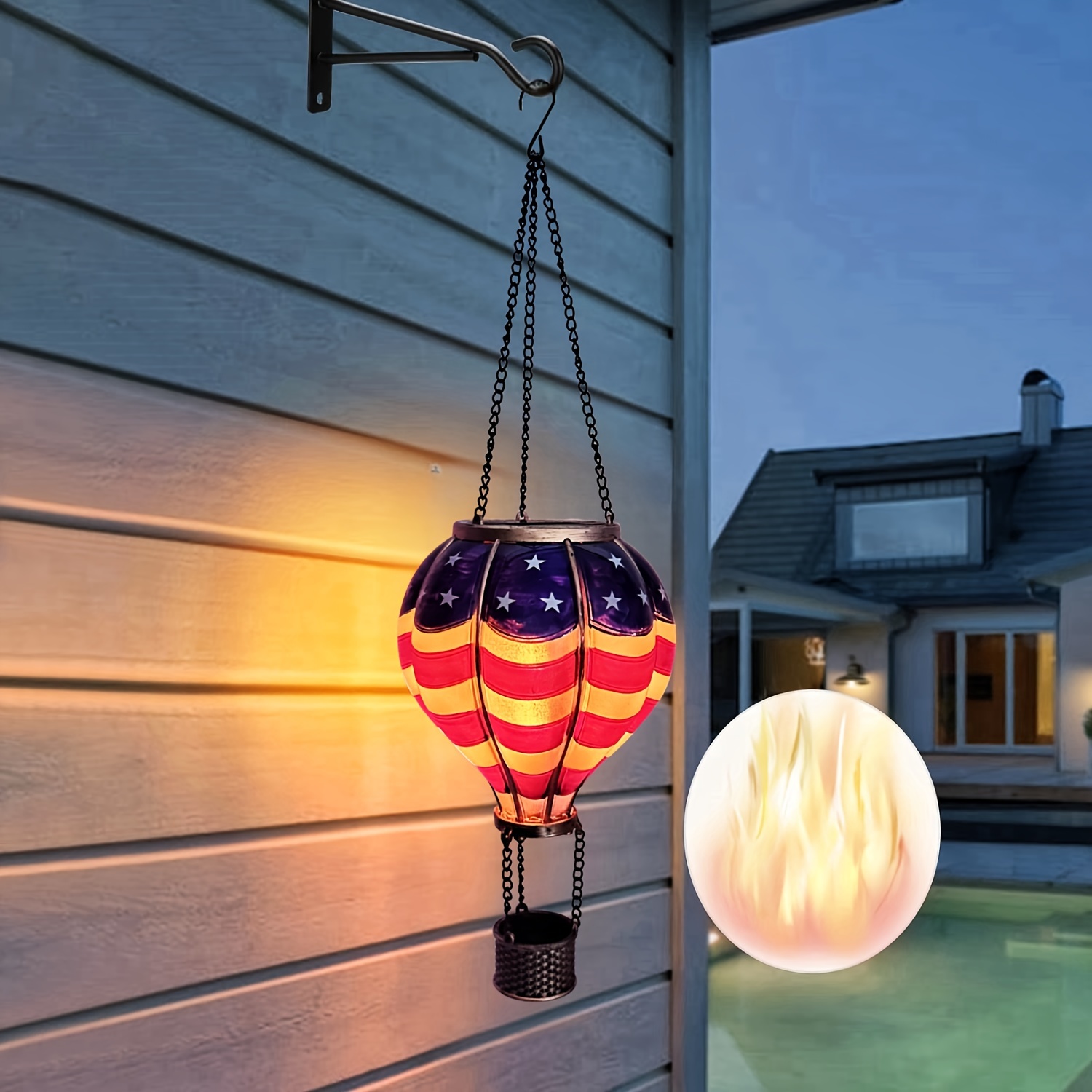 Solar Gradient Heat Balloon Hanging Light Outdoor Garden - Temu