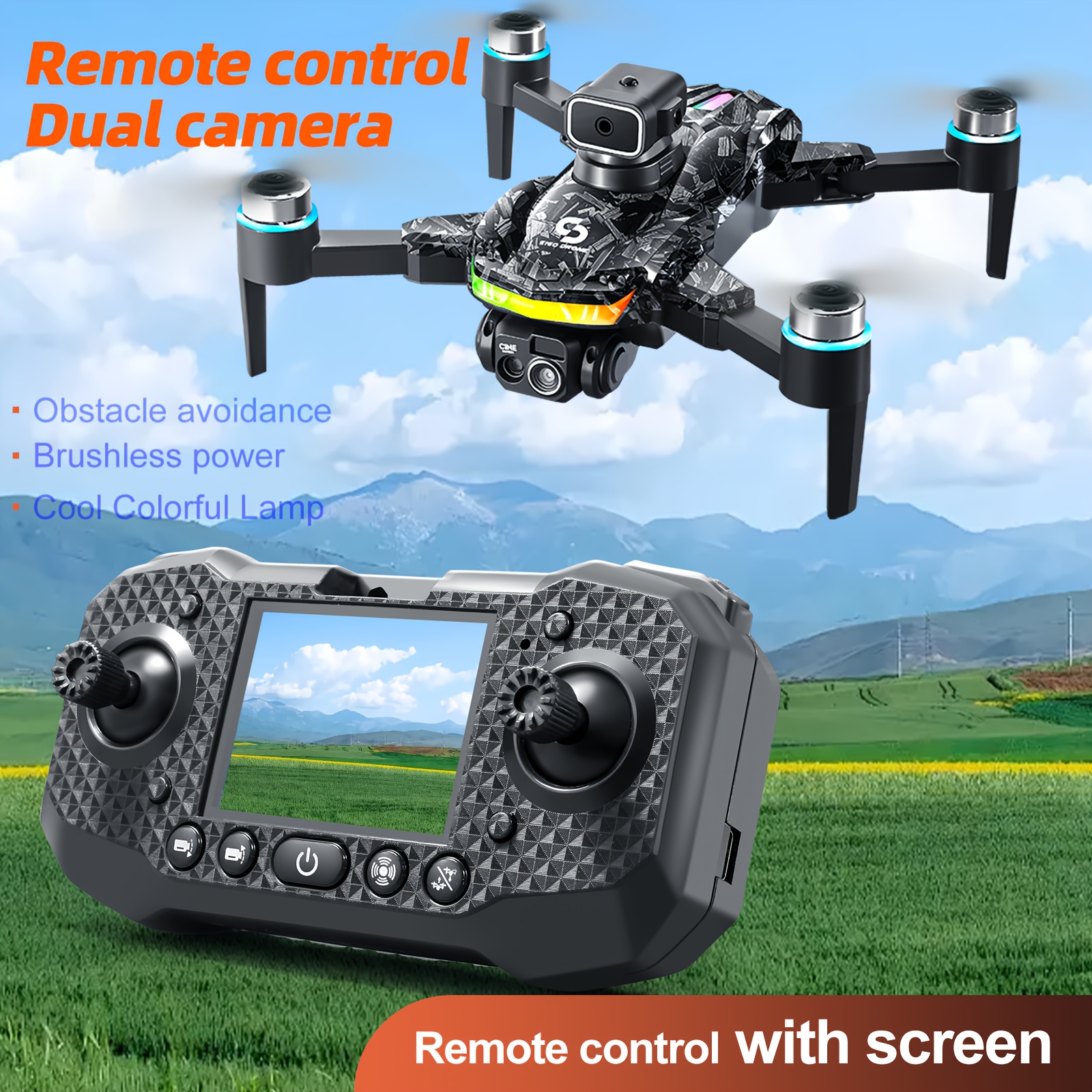 

Beginner-friendly Dual 1-axis Camera Drone With Remote Control Display, Brushless Motor, Usb Charging, 2000mah Lithium Polymer Battery, 5m/, 3937.01 Inch Height, 162g Max Weight - Indoor Use