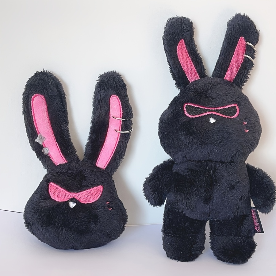 

Adorable Fluffy Y2k Black Rabbit Keychain, 3d Bunny Doll Keychain & Scrunchy, For Bags Car Keys Decor, Gift