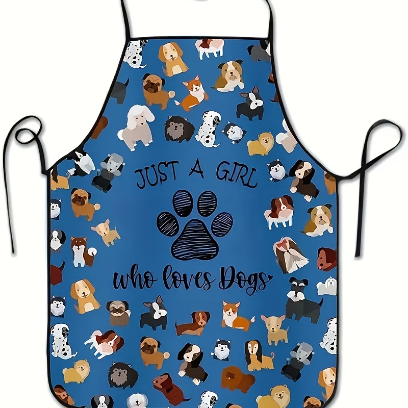 

Blue Dog Paw Print Apron - Ideal For Cooking, Bbq & Crafts, Perfect Gift, Handcrafts