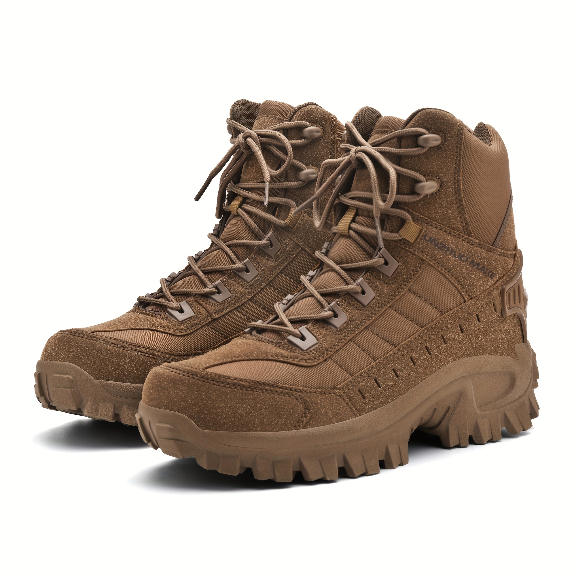 Men' High Top Style Hiking Shoes With Side Zipper, Comfy Non-slip Casual Durable Sneakers For Men's Outdoor Activities