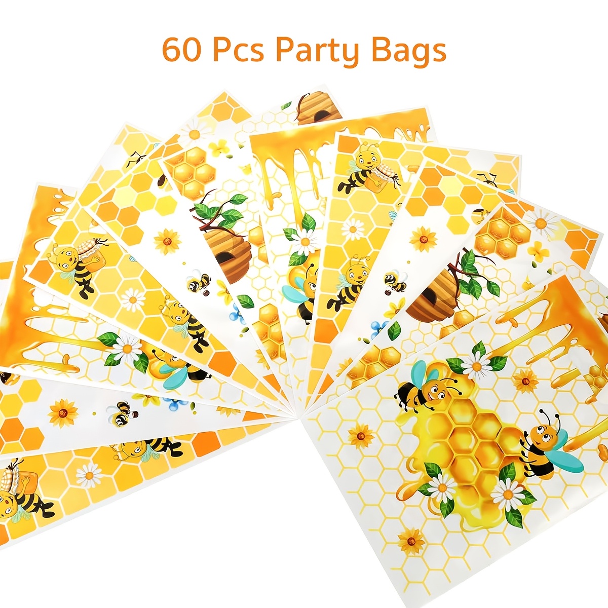 TEMU Gift For Her/him 60pcs, Bee Party Favor Bags, Bag Sunflower Yellow Gift Bags For Birthday Baby Shower Party Decoration Supplies