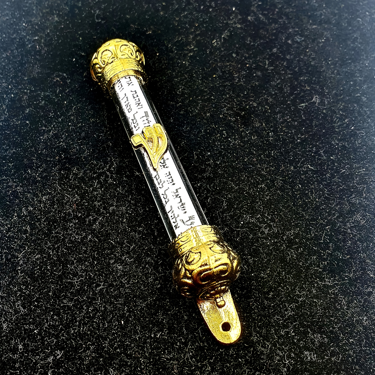 elegant gold plated mezuzah with holy land crown scripture scroll perfect for hanukkah christmas easter thanksgiving new year glass material ages 14