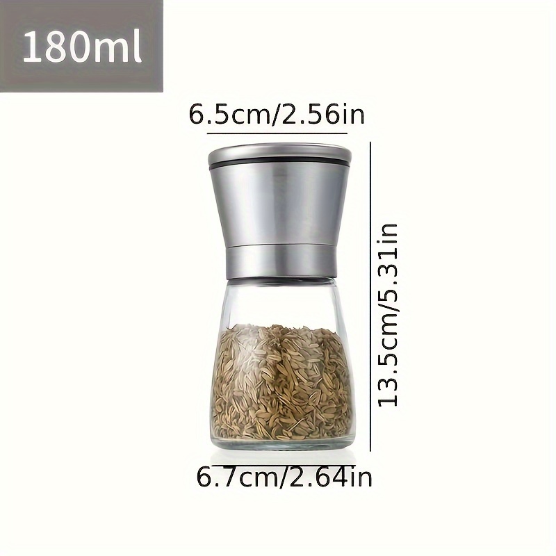 portable stainless steel pepper grinder with adjustable ceramic core manual spice crusher for home bbqs   details 5