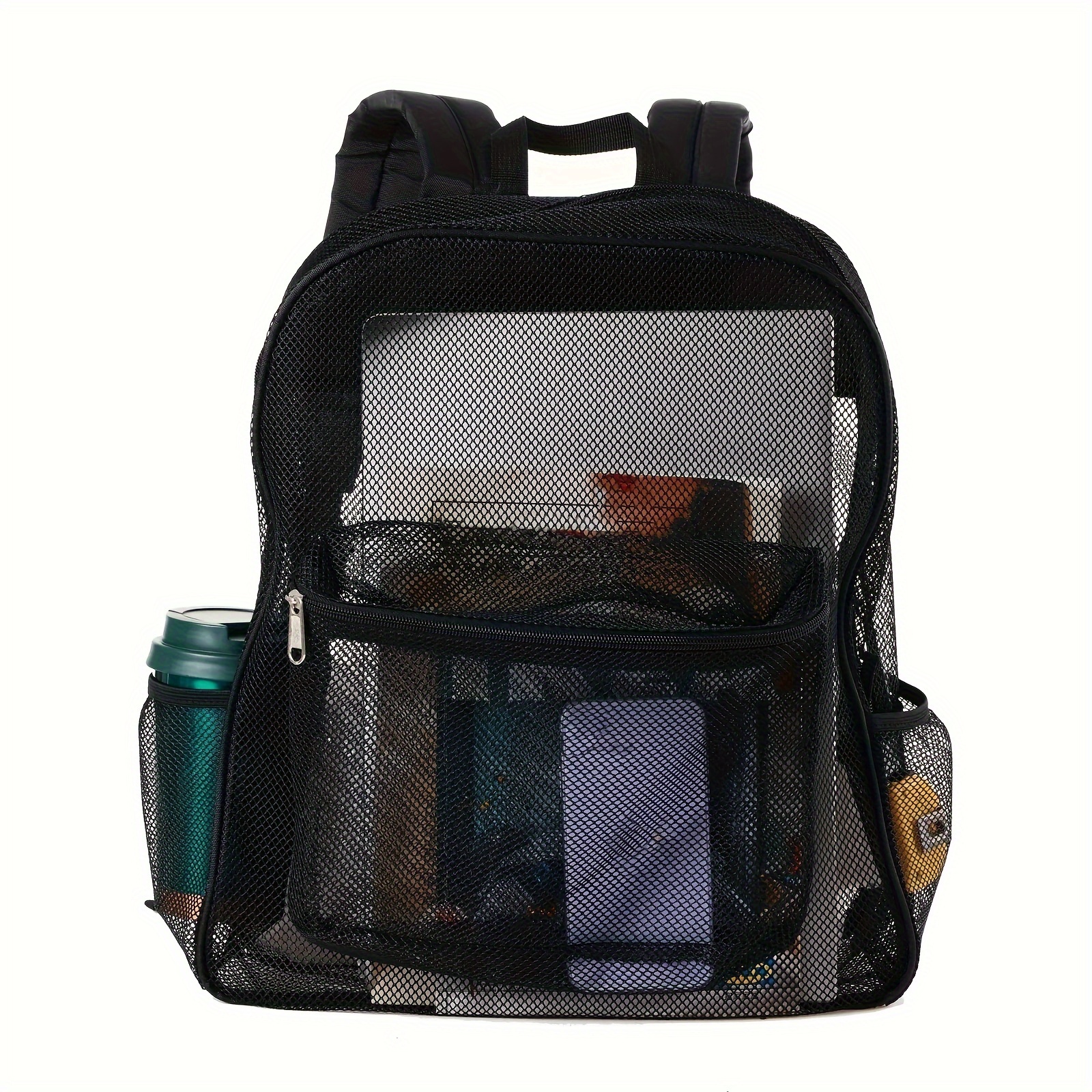 heavy duty transparent mesh backpack lightweight school bag Temu